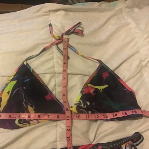 Viottiset XL multicolored 3 pieces high waist bikini maxi swimsuit cover-up NWOT - Picture 3 of 11